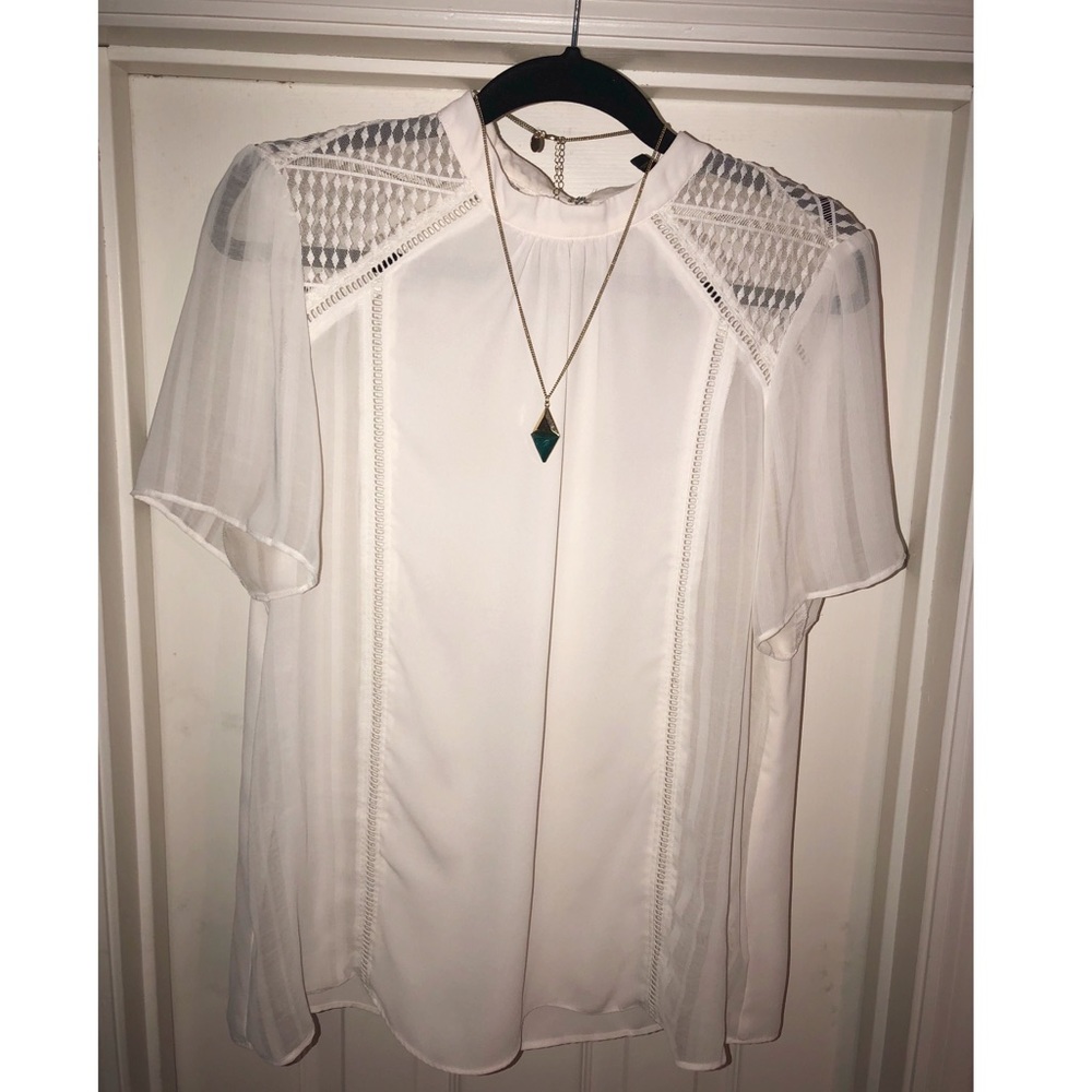 Express High Neck Sheer Blouse